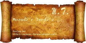 Mozsár Teréz névjegykártya